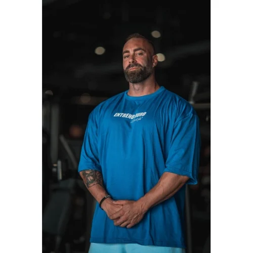 CAMISETA OVERSIZE "LA VIDA ES MUY CORTA PARA SER PEQUEÑO" AZUL